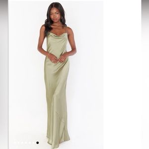 Show Me Your Mumu Tuscany Maxi Slip Dress Moss Green XXS